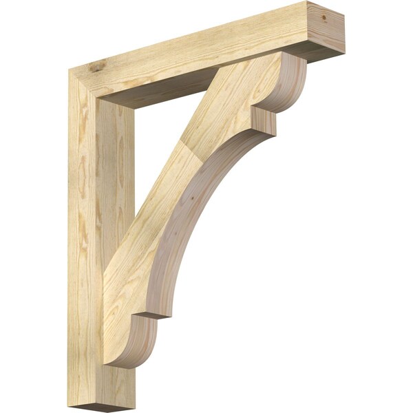 Ekena Millwork Olympic Block Rough Sawn Bracket w/ Offset Brace, Douglas Fir, 6"W x 32"D x 36"H BKT0604X32X36OLY05RDF - main